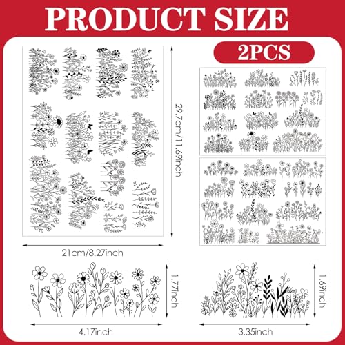 Flower Water Soluble Embroidery Patterns, 25 Pcs Embroidery Papers