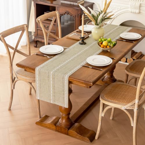 Rustic Linen Table Runner, Coffee Table Runners 36 inches Long - color: Coffee, size: 13×36 Inch