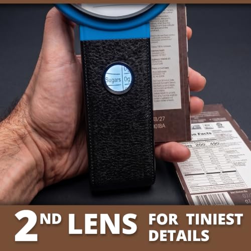30x 10x VisionAid Hands-Free Magnifying Glass with Stand, Bright LED Light, Sturdy Storage Case - Handheld Magnifier for Reading - size: Battery Powered - 36 Ultra Bright LED with Case