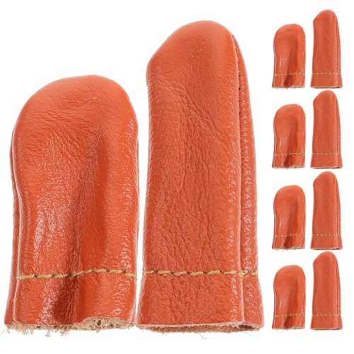 20Pcs Leather Finger Cots Needle Felting Finger Protectors for Hand Craft Sewing Needlework Handmaking Random Color
