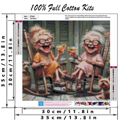 MYBISYMQQ Stamping Cross Stitch Kit,Granny Stitch Kit for Adult Beginners, Full Line DIY Cross Stitch Stitching Kit for Home Decor Cross Stitch Patterns 13.7x13.7 inches - color: D050