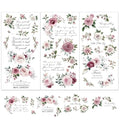 OLYCRAFT 3pcs/Set Purple Rose Rub on Transfers for Furniture and Crafts 6x12 inch Poetry Flowers Furniture Decals Floral Theme Transfer Stickers Rub on Decals for Wood Furniture Home Decor - style: Rose Poem