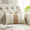 Lumbar Throw Pillow Covers Set of 1 (Beige & Brown, 12x20 Inch) - color: Single Striped, size: 20" x 12" (Pack of 1)
