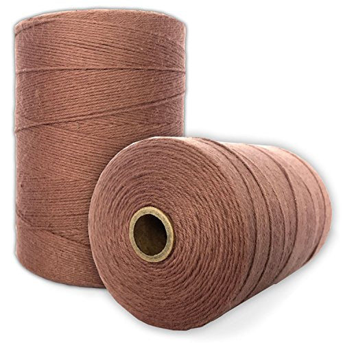 100% Cotton Loom Warp Thread (Brown), 8/4 Warp Yarn (800 Yards), Perfect for Weaving: Carpet, Tapestry, Rug, Blanket or Pattern - Warping Thread for Any Loom - color: Brown