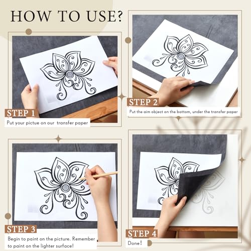 Dinifee 5 Sheets Large Carbon Paper for Tracing 20.3 x 36 Inch, Black - size: 20.3 x 36 Inch