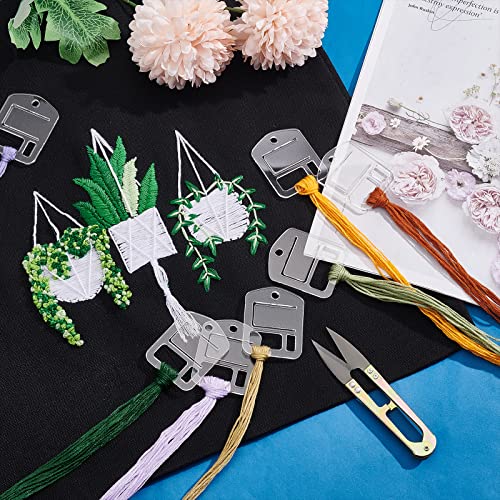 PH PandaHall 30pcs Acrylic Embroidery Floss Drop, Clear Embroidery Thread Organizers Slim Floss Bobbins Cross Stitch Thread Bobbins for DIY Craft Sewing Thread Storage 1.57x2inch - size: 4x5cm