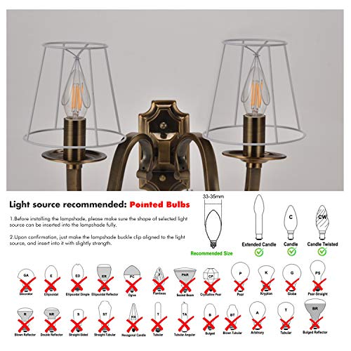 Fuloon Small Lamp Shades Clip on Bulb, Modern European Style Mini Lamp Shades for Chandelier, French Country White Chandelier Lampshades, 3.5x4.3x4.9 in, 6 Pack (Chiffon White) - color: Chiffon White, size: 6 Pack