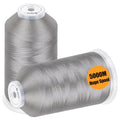 New brothread 2 Huge Spools Embroidery Machine Thread -Silver - color: Silver-005