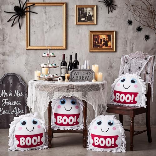 Weysat 6 Sets Boo! Halloween Ghost Tied Pillow Craft Kit No Sew DIY Craft - style: Halloween Ghost