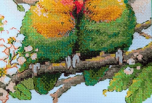 RIOLIS 1780 Lovebirds Counted Cross Stitch Kit 7.75 x 7.75 in - style: Lovebirds 1780