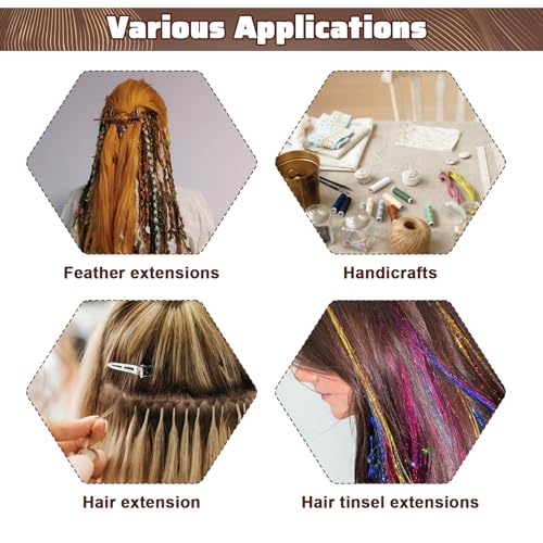 Sibba 10pcs Hair Extension Loop Threader Tools for Link Rings Beads