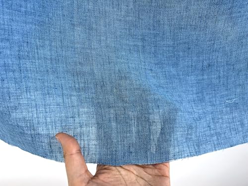 The Linen Lab | 100% Pure Linen Fabric from High-Twisted Yarn – Lightweight, Pre-Washed and Crisp, Cool & Soft Touch – 52" Width – for Apparel & Sewing (Dull Blue 6352, 1 Yard pre Cut) - color: Dull Blue 6352, size: 1 yard pre cut