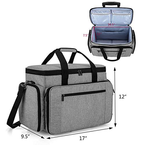 LUXJA Sewing Machine Case with Detachable Dolly, Gray - color: Gray, style: Sewing Machine Trolley