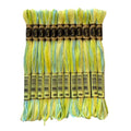 Magical Color Variegated Cross Stitch Thread Color Variations Embroidery Floss Pack, 8.7-Yard, Weeping Willow, Pack of 12 Skeins
