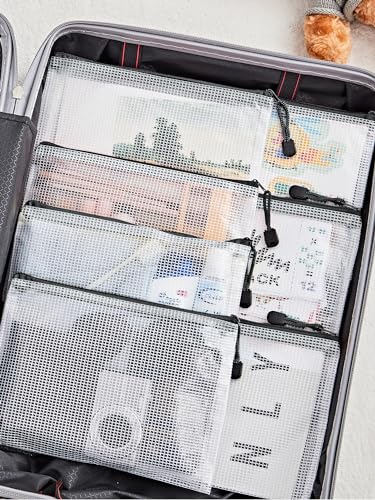 JARLINK A5 Mesh Zipper Pouches, 6x9inch Pencil Pouches for School, 20 Pack - size: A5-20pcs-Black