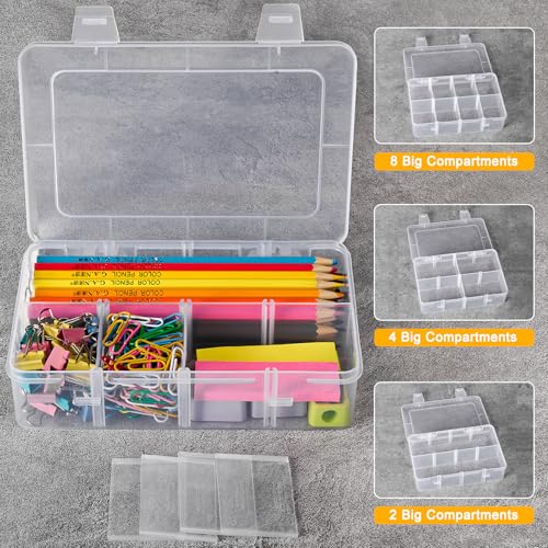 2 Pack 8 Grids Bead Organizer and Small Parts Storage Tackle Boxes