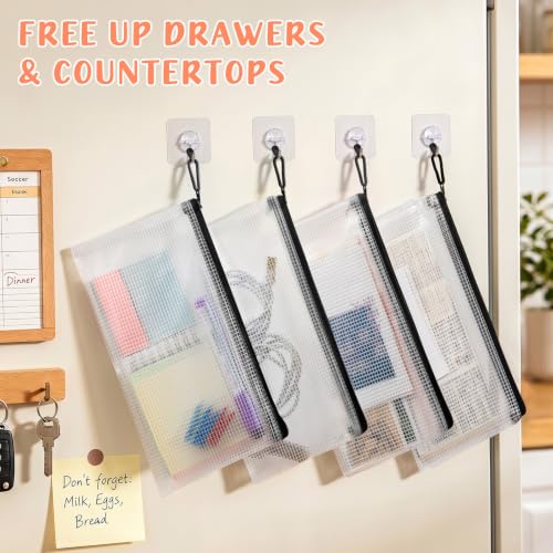 Smarpau Pencil Pouches 24 Pack, A6 Mesh Zipper Pouch Bags Clear Pencil Case - color: Black, size: A6-9.3x4.7in