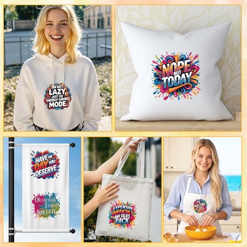 24 Sheets Funny Sarcastic Iron on Transfers for T-Shirts