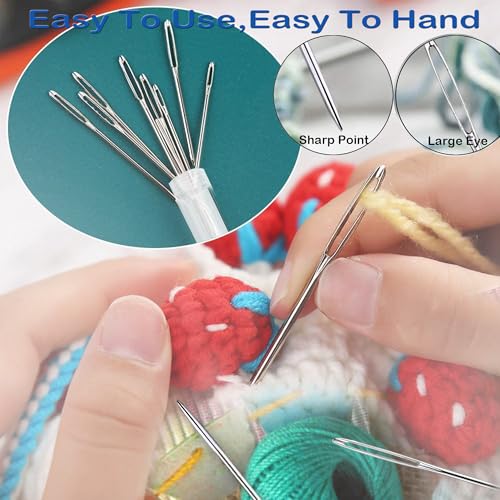 25 PCS Large Eye Sewing Needles, 5 Sizes Hand Sewing Needles, Including Embroidery - 25PCs with 2 Pcs Needle Threader and 1 Pcs Seam Ripper - color: 25 pack