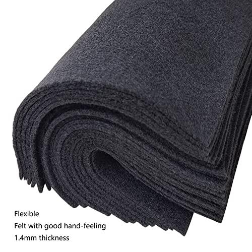 Jtnohx Soft Felt Fabric Flexible Craft Felt Sheets Black 6" 20Pcs 1.4mm - color: Black