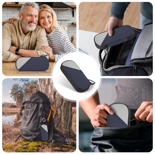 Gelozid Insulin Cooler Travel Case with 2 Reusable Ice Packs, Navy & Gray - color: Dark blue with Gray, size: Cooler Case