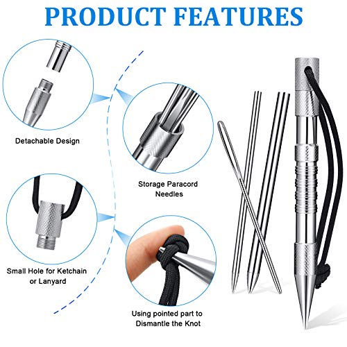 Ferraycle 12 Pcs Paracord FID Knotters Tool Set Stainless Steel, Silver - style: Silver