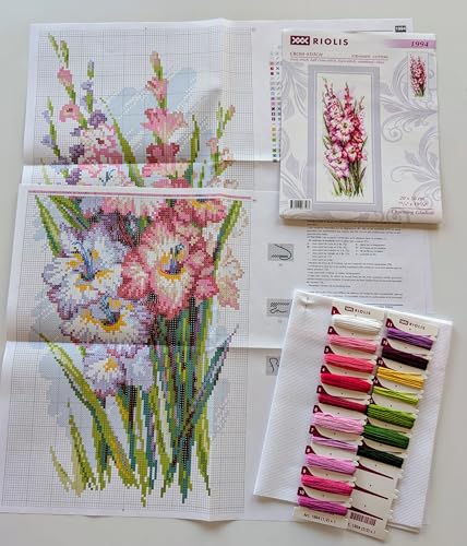 RIOLIS 1994 Charming Gladioli Counted Cross Stitch Kit 7.75 x 19.75 in - style: Charming Gladioli 1994