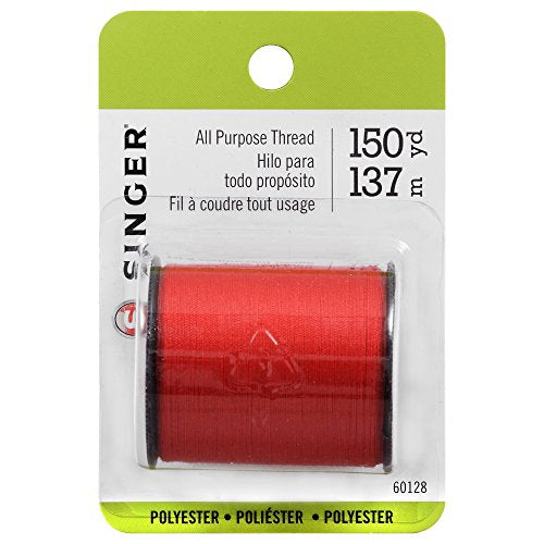 Singer 60128 All Purpose Polyester Thread, 150 Yards, Red - color: Red, size: 1- Pack