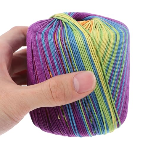 HEALLILY Gradient Rainbow Cotton Yarn 1 Roll 133M Soft Color-Changing Crochet Thread for DIY Knitting Projects Including Scarves Hats Shawls Sweaters Blankets Handcraft Supplies