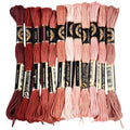 12 Skeins 6 Strands Red Brown Embroidery Thread for Hand Sewing - color: Light Red