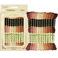 Premium Rainbow Color Embroidery Floss - Cross Stitch Threads - Friendship Bracelets Floss - Crafts Floss - 12 Skeins Per Pack Embroidery Floss,Warm Brown Gradient - color: warm brown Gradient