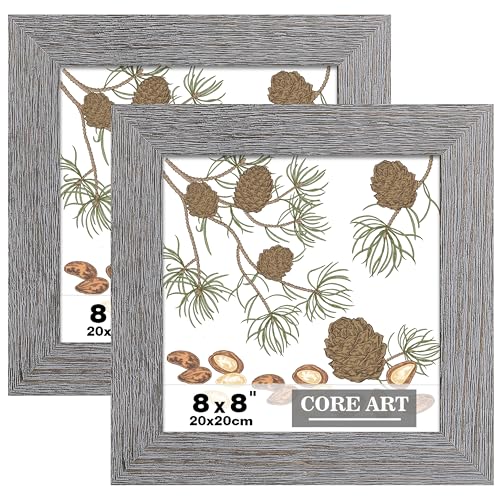 CORE ART 8x8 Picture Frame, Solid Wood Rustic Dark Gray, 2 Pack - color: Dark Grey, size: 8x8 - 2 pack