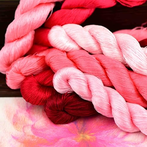 Natural Silk Thread, Handmade Embroidery Thread, 8 Colors, 110m Each, Mulberry Silk Floss for Hand Embroidery, Fine Detailed Needlework, Luxury Embroidery Threads Set（11） - color: 11