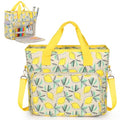 Aeelike Yarn Storage Bag Organizer, Large Crochet Tote Bag, Yellow Lemon - color: Yellow Lemon