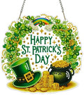 Hanging Diamonds Art kit for Adult,Saint Patrick Wreath Pendant Diamonds Painting Art Kit,7.0x6.8inch Acrylic Diamonds Painting Board Kit Ornament, Special Crystal Diamond Hanging Ornament - color: Dp02577