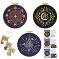 GLTAYLMY 3 Set Tarot Embroidery Starter kit with Patterns and Instructions, DIY Adult Beginner Cross Stitch Kits, Including 1 Plastic Embroidery Rings,Colored Threads and Needles - color: Tarot