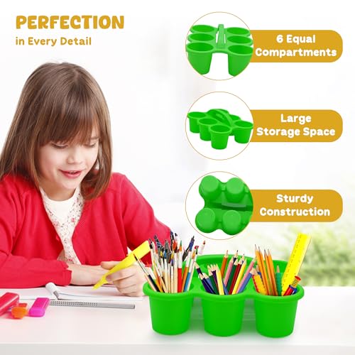 4E's Novelty 4 Pack Caddy for Classroom, Classroom Pencil Caddy, Durable Table Cup Drink Holder, Sturdy Schools Desk Bin, Craft Caddy, Colorful Art Supply Caddies for School Home, Teacher Organizer