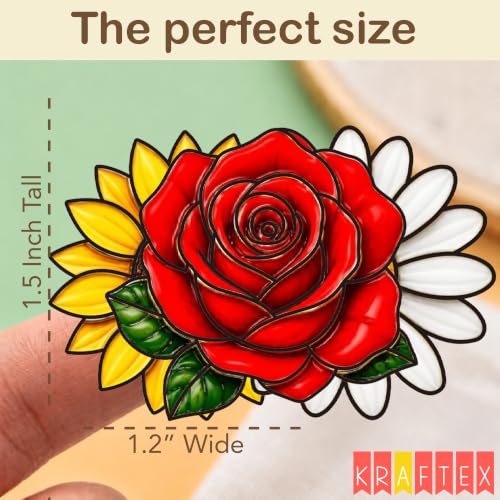 Kraftex Magnetic Needle Minder. Needleminder for Embroidery & Sewing. Cute Needlepoint Accessories. Magnetic Needle Holder for Cross Stitch. Cute Magnet Pin Gift - color: Flowers RSD