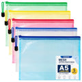 MAQIHAN Mesh Zipper Pouch Bags - A5 Clear Zipper Pouches for Organizing - size: 6.8 x 9.4 Inch