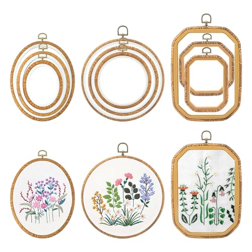 9 Pcs Large Embroidery Hoop Frame, 4 Shape Embroidery Frames for Display