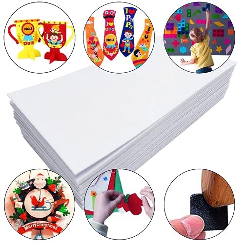 Jtnohx Self Adhesive Felt Sheets Adhesive Backed Felt Fabric White 4"x8" - color: White