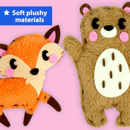 KRAFUN Woodland Animal Sewing Kit for Kids Ages 6+ | 8 Dolls - color: Woodland Animal