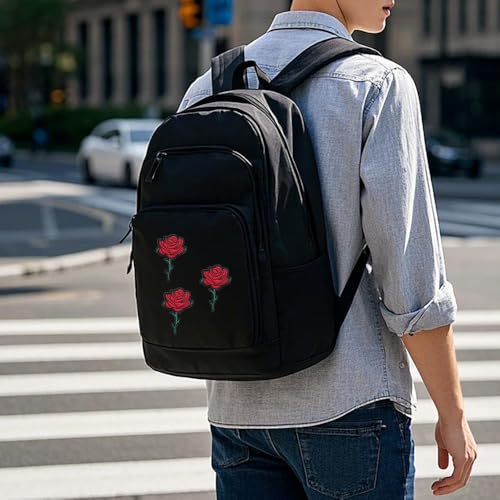 Rose Flower Embroidered Hot Melt Patch Cover Shoes Decoration Patches (3pcs Rose) - style: 3pcs Rose Patches