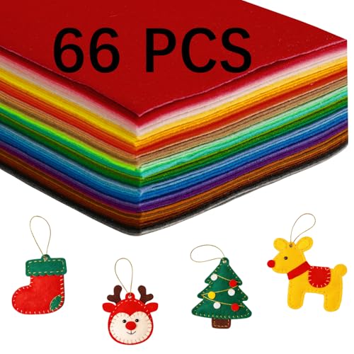 LIZOIDZSM 66 pcs Colored Felt Fabric Sheet,12 x 8 inch Pastel Felt Sheets for Crafts,Craft Felt for Crafts,Assorted Felt Sheet, Soft Felt Sheets 1mm Thick - size: 66 pcs Felt Assorted Color 20x30cm