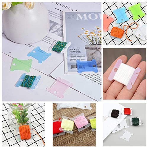 LOKUNN Embroidery Floss Bobbins 100 PCS Embroidery Floss Organizer - color: Transparent*100