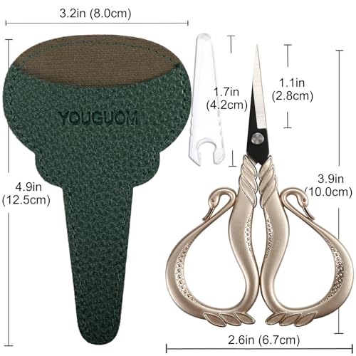 YOUGUOM Small Crochet Scissors with Cover, Little Detail Shears - color: Champagne