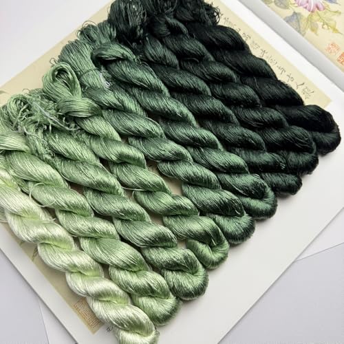 100% Mulberry Silk Embroidery Thread 9 Colors 110m Each (43) - color: 43