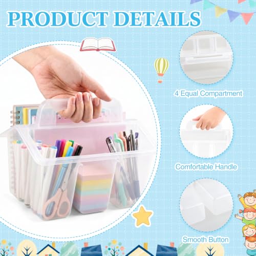 WILLBOND 12 Pcs Classroom Storage Caddies Stackable Utility Caddy, Clear - color: Clear