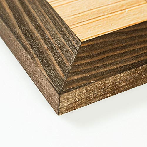 Rustic Wooden Square Picture Frames 8x8 - Set of 2-100% Natural Solid Eco Wood with Real Glass for Wall Mounting and Tabletop Photo Frame - Brown Wenge - color: Brown Wenge