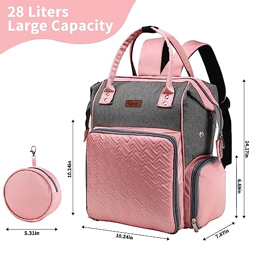 crochet bag,knitting bagBackpack and Tote Bag Storage Bag ，Large capacityYarn Storage Organizer Travel Crochet Bag Women Carrying Crochet Accessories Knitting Needles Crochet - color: PINK AND GREY